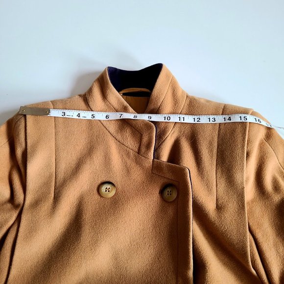 London Fog lambswool angora cashmere light caramel brown short coat. - Picture 10 of 13